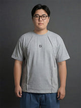 Grey Faux Flat Look Cut and Sew T-shirt T-Shirts Fugazee 