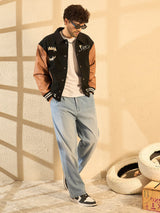 Black Dracula Embroidery Woollen Varsity Jacket Jackets Fugazee 