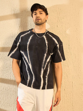 Black Chalk Accent Cut & Sew Raw Edge Tshirt T-Shirts Fugazee 