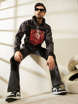 Black Paisley Oversized Hooded Sweatshirt Sweatshirts Fugazee 