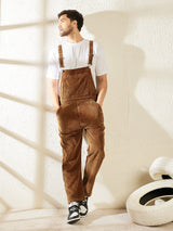 Camel Dyed Corduroy Baggy Dungaree Dungarees Fugazee 