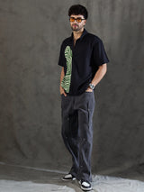 Black Linen Cut and Sew Shirt Shirts Fugazee 