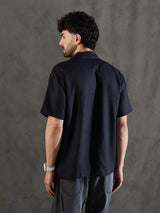 Black Linen Cut and Sew Shirt Shirts Fugazee 