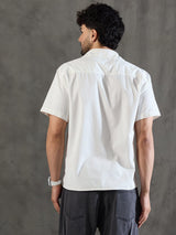 White Corduroy Butterfly Graphic Shirt Shirts Fugazee 