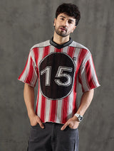 Red Striped Knitted Jersey Tshirt T-shirts Fugazee 