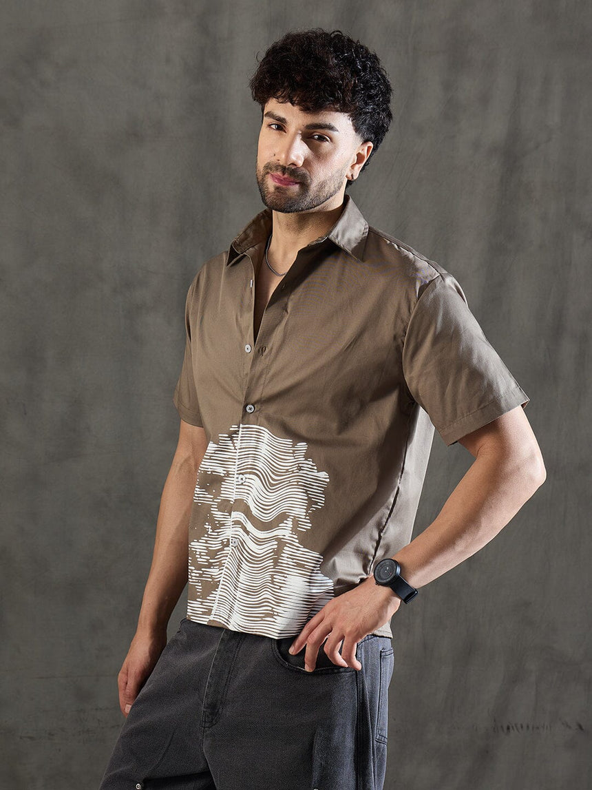 Khaki Socrates Graphic Short Sleeve Shirt Shirts Fugazee 