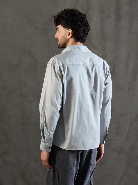 Steel Grey Dog Graphic Longsleeve Shirt Shirts Fugazee 