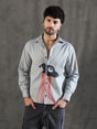 Steel Grey Dog Graphic Longsleeve Shirt Shirts Fugazee 