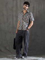 Checkered Bug Graphic Relaxed Fit Shirt Shirts Fugazee 