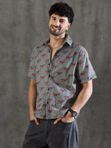 Checkered Bug Graphic Relaxed Fit Shirt Shirts Fugazee 