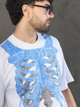 White Rib Cage Graphic Oversized Tshirt T-shirts Fugazee 