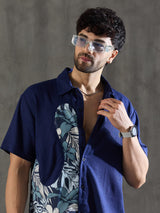 Navy Linen Cut and Sew Shirt Shirts Fugazee 