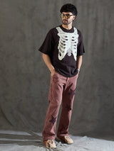 Brown Rib Cage Graphic Oversized Tshirt T-shirts Fugazee 