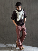 Brown Rib Cage Graphic Oversized Tshirt T-shirts Fugazee 