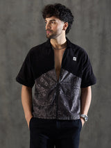 Black and Grey Paisley Zipped Shirt Shirts Fugazee 