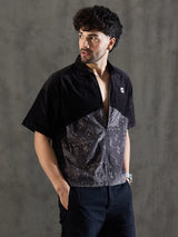 Black and Grey Paisley Zipped Shirt Shirts Fugazee 