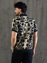 Black and Beige Leopard Print Crochet Shirt Shirts Fugazee 