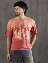 Rust Ombre Unknown Men Graphic Oversized Tshirt T-shirts Fugazee 