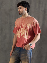 Rust Ombre Unknown Men Graphic Oversized Tshirt T-shirts Fugazee 