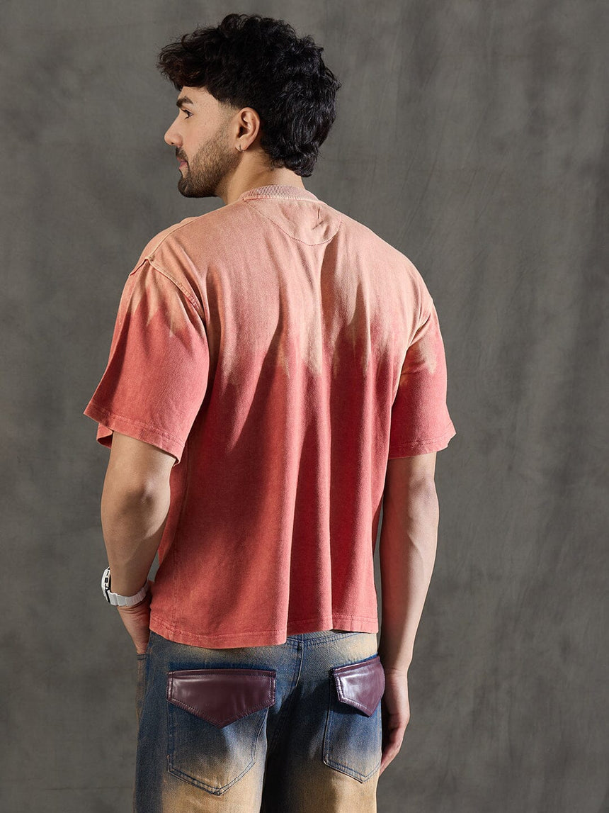Rust Ombre Unknown Men Graphic Oversized Tshirt T-shirts Fugazee 