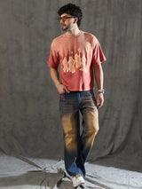 Rust Ombre Unknown Men Graphic Oversized Tshirt T-shirts Fugazee 