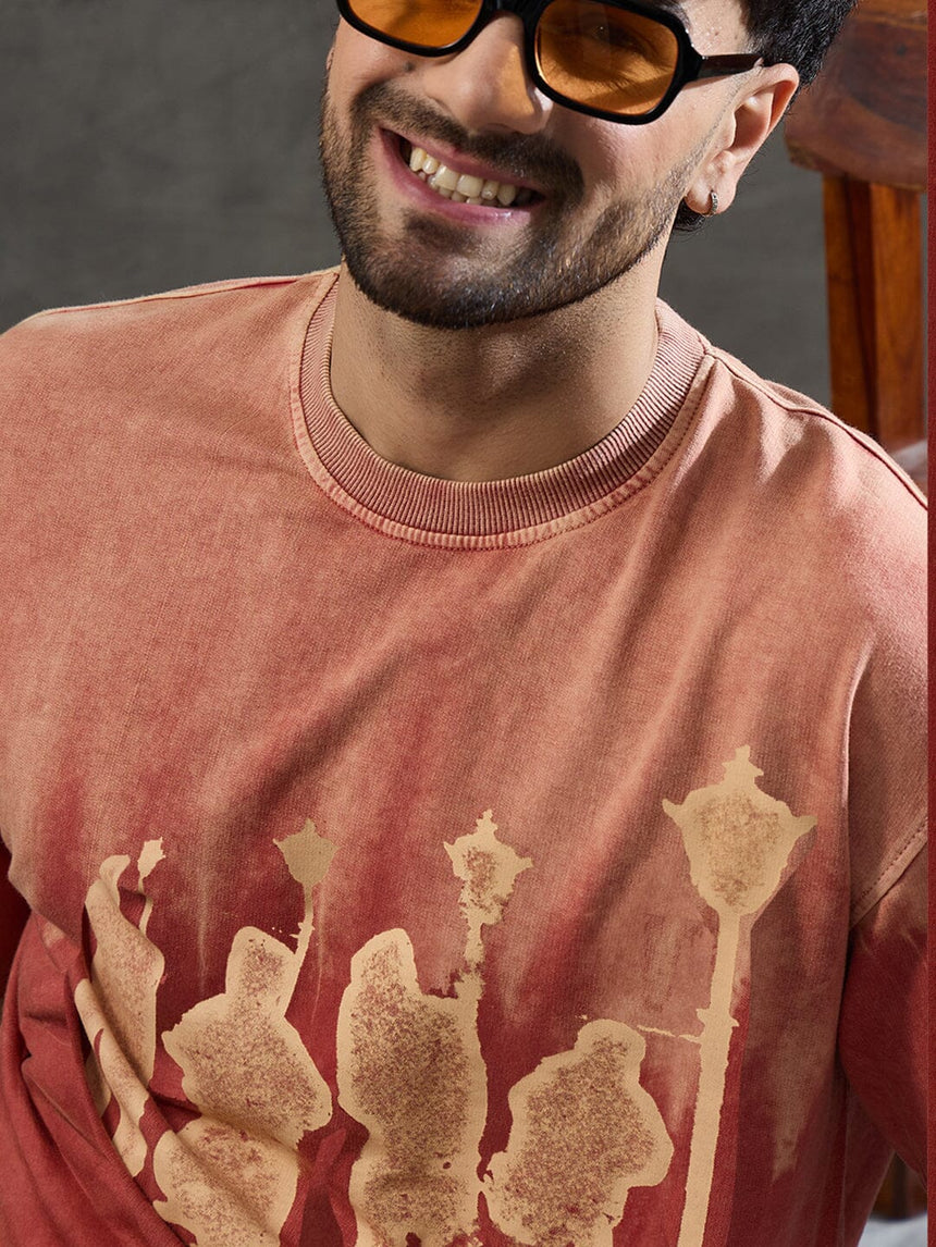 Rust Ombre Unknown Men Graphic Oversized Tshirt T-shirts Fugazee 