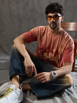 Rust Ombre Unknown Men Graphic Oversized Tshirt T-shirts Fugazee 
