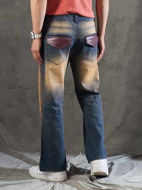 Indigo Super Flared Dusty Cow Boy Denim Jeans Fugazee 