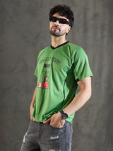 Lime Green Cut and Sew Sporty Jersey Tshirt T-shirts Fugazee 