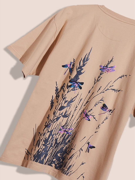 Cream Symbiotic Dragon Fly Oversized Tshirt T-shirts Fugazee 