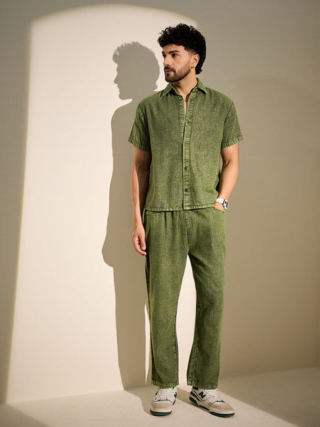 Green Overdyed PJ Coord Set Clothing Set Fugazee 