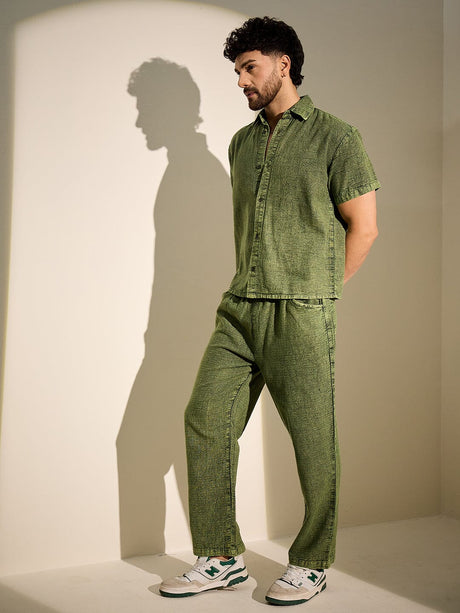 Green Overdyed PJ Coord Set Clothing Set Fugazee 