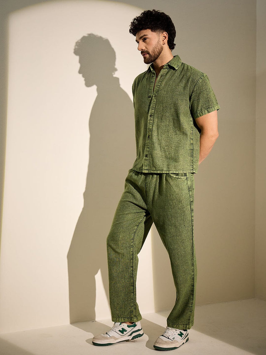 Green Overdyed PJ Coord Set Clothing Set Fugazee 