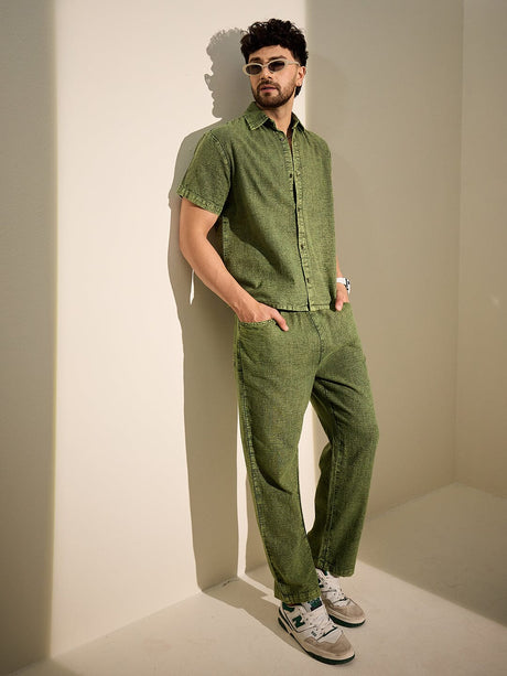 Green Overdyed PJ Coord Set Clothing Set Fugazee 