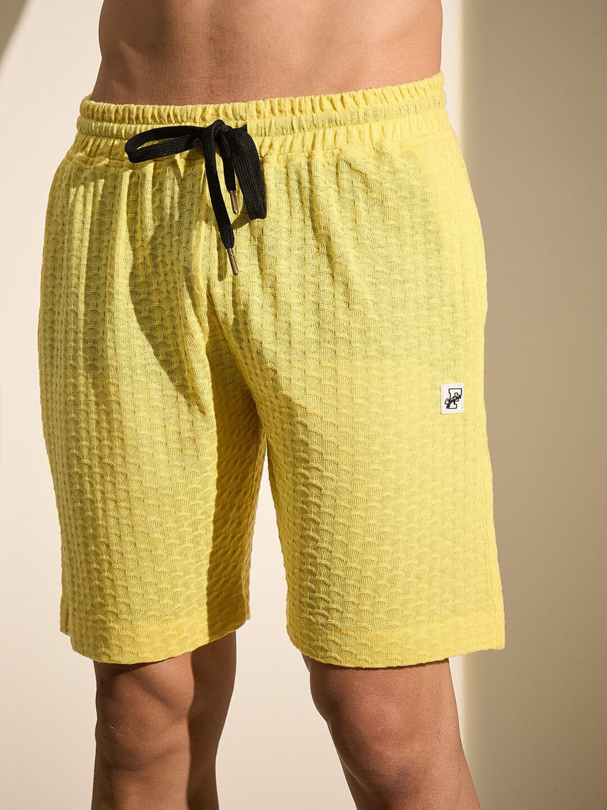 Lemon Textured Knitted Coord Set Clothing Set Fugazee 