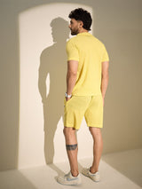 Lemon Textured Knitted Coord Set Clothing Set Fugazee 