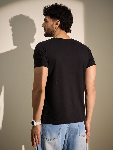 Black Deep Scoop Neck Tee T-Shirts Fugazee 
