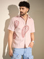Baby Pink Paisley Embroidery Shirt Shirts Fugazee 