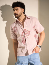Baby Pink Paisley Embroidery Shirt Shirts Fugazee 