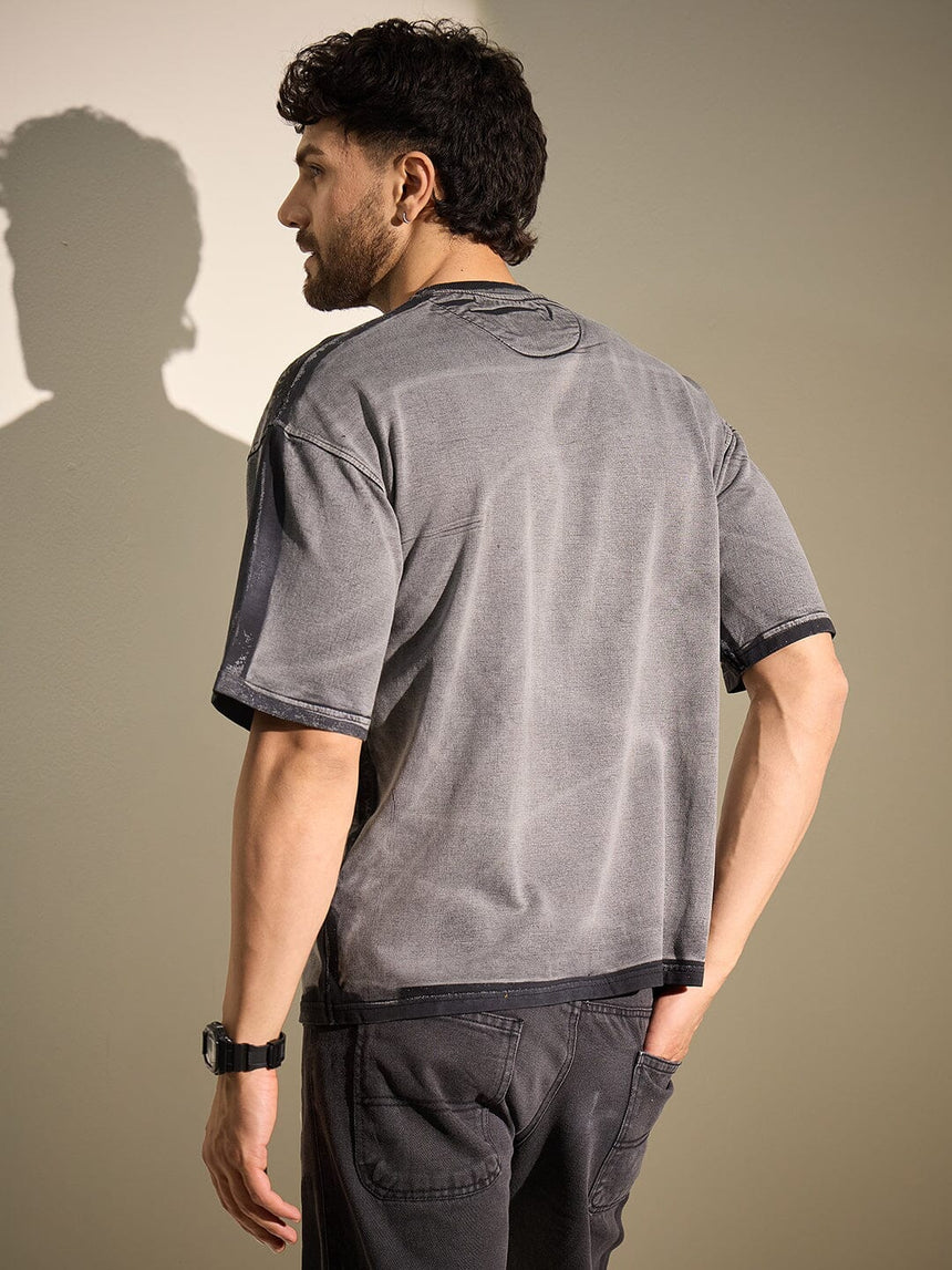 Black Scribble Art Sprey Dyed Tshirt T-Shirts Fugazee 