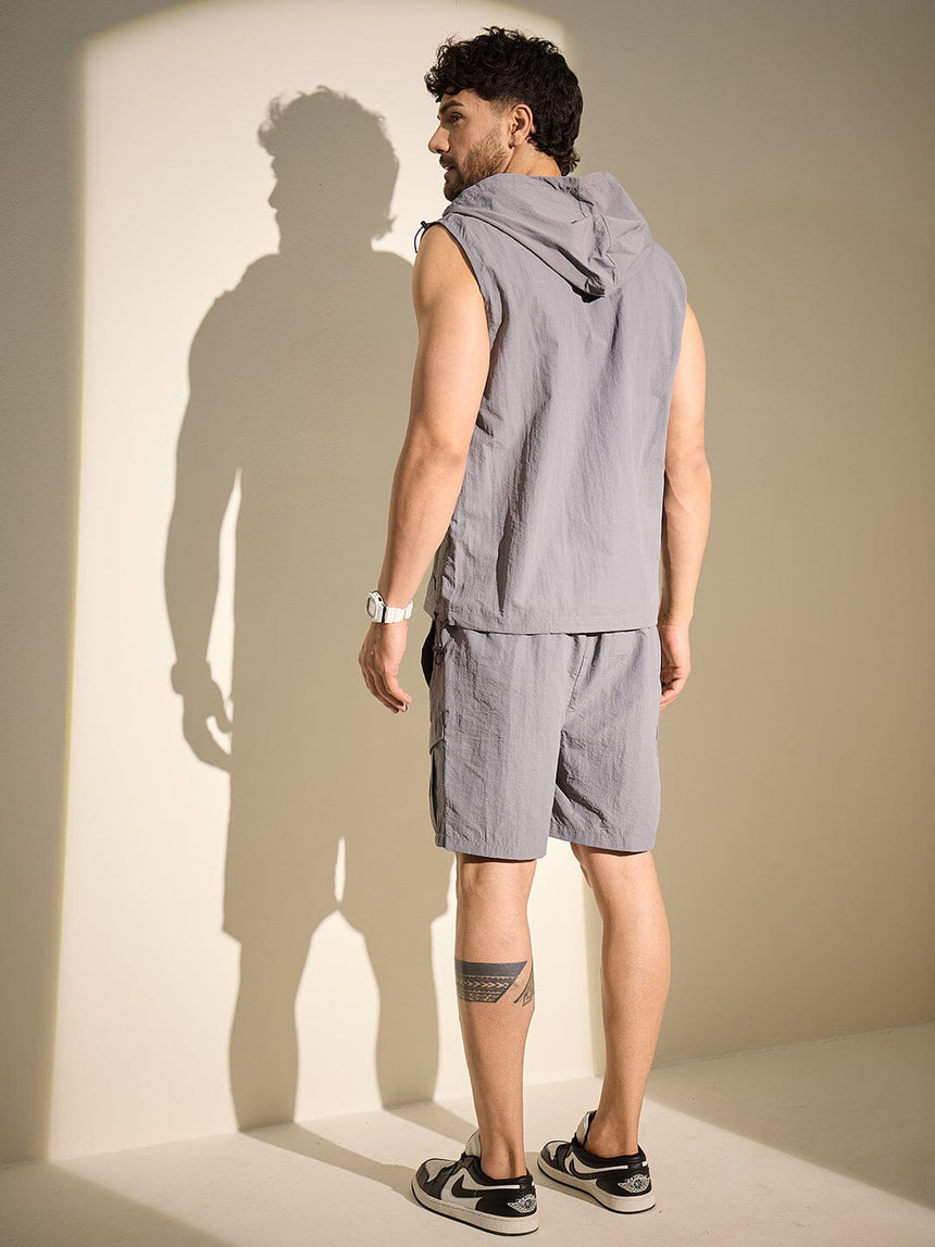 Grey Tactical Nylon Coord Set Clothing Set Fugazee 