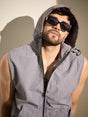 Steel Grey Nylon Sleeveless Windbreaker Jacket Jackets Fugazee 