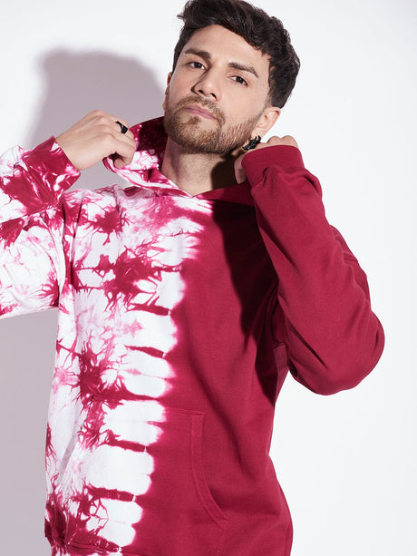 Wine Tie Dye Oversized Hoodie Sweatshirts Fugazee 