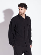 Black Pleated OverShirt