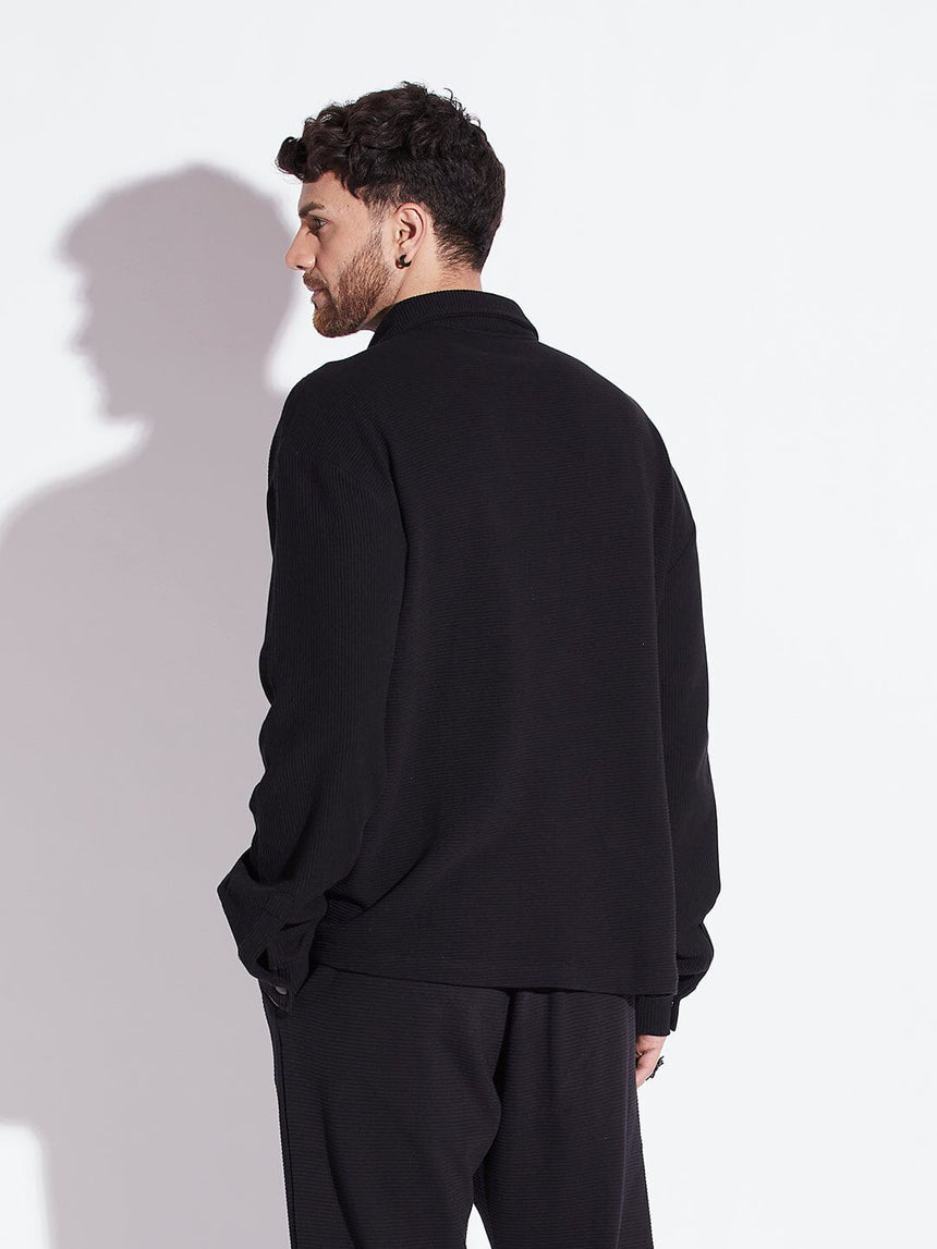 Black Pleated OverShirt