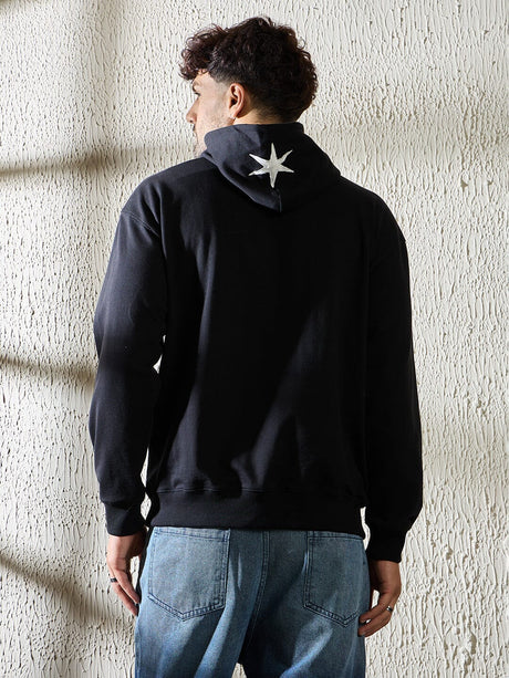 Black Y2K Appliqu√© Hooded Sweatshirt Sweatshirts Fugazee 