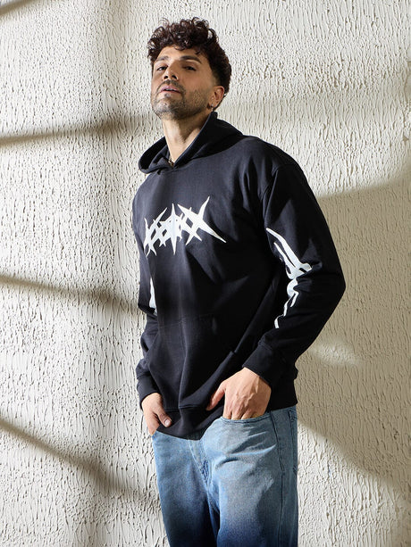 Black Y2K Appliqu√© Hooded Sweatshirt Sweatshirts Fugazee 