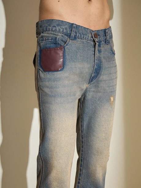 Indigo Super Flared Dusty Cow Boy Denim Jeans Fugazee 