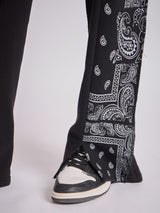 Black Paisley Panel Trackpants Trackpants Fugazee 