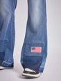 Indigo Super Flared Cut & Sew Denim Jeans Fugazee 